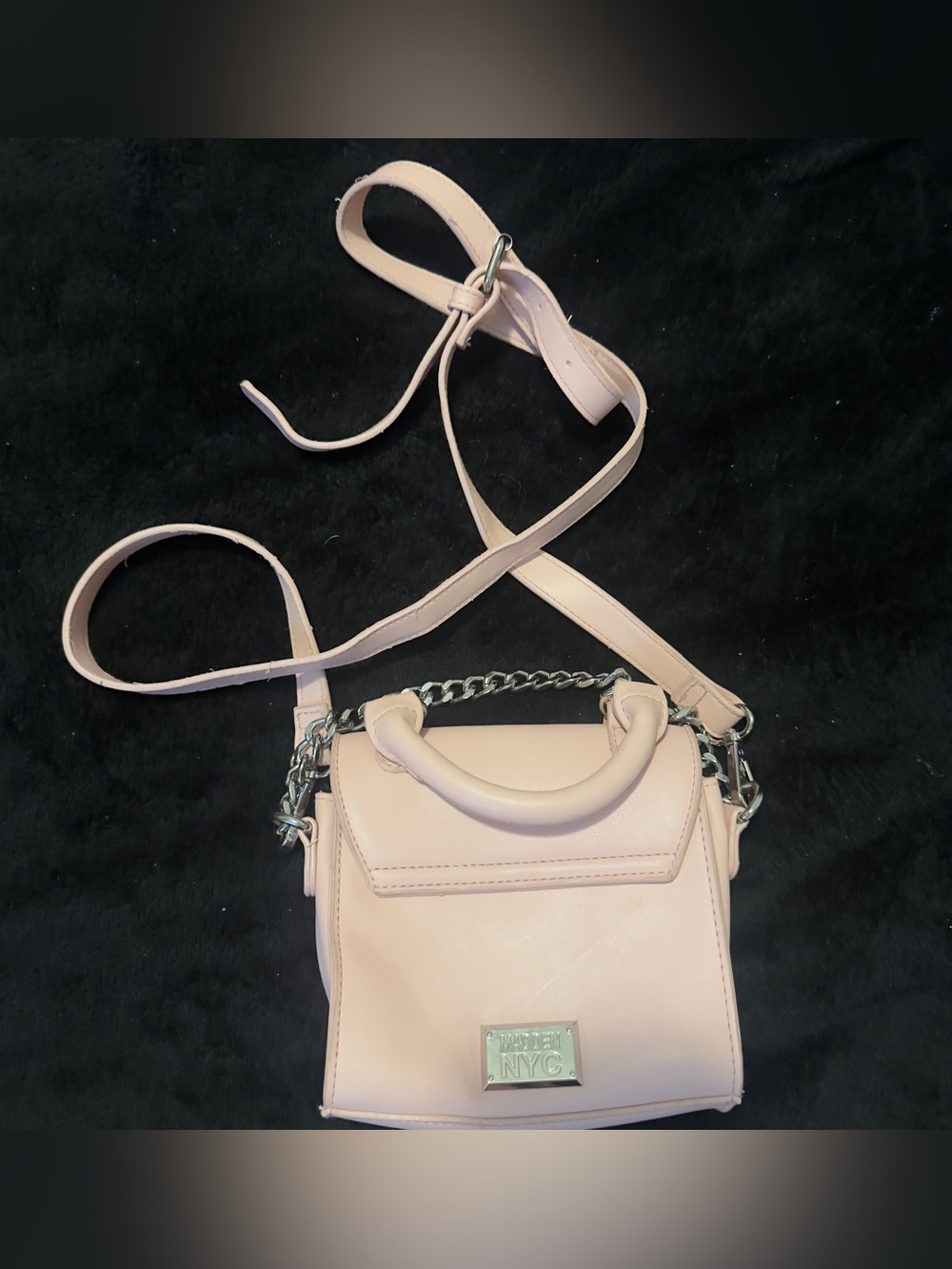 Madden NYC Pale Pink Mini Top-Handle Crossbody Bag